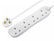 Masterplug Extension Lead 240V 4-Gang 13A White Surge Protected 2m MSTSRG4210