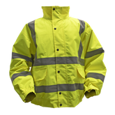 Sealey 802L Worksafe® Hi-Vis Yellow Jacket with Quilted Lining, Elasticated Waist & Cuffs Large