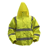 Sealey 802L Worksafe® Hi-Vis Yellow Jacket with Quilted Lining, Elasticated Waist & Cuffs Large