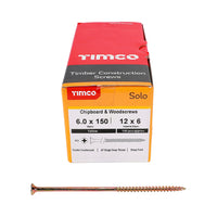 Timco 6.0 x 150mm Solo Chipboard & Woodscrews - PZ - Double Countersunk - Yellow 60150SOLOC