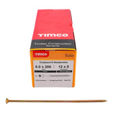 Timco 6.0 x 200mm Solo Chipboard & Woodscrews - PZ - Double Countersunk - Yellow 60200SOLOC