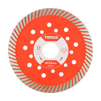 Timco 115mm Addax Multi-Material Premium Diamond Blade Turbo Continuous 115 x 22.2mm MM115222