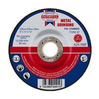Faithfull 125 x 6.5 x 22.23mm 125mm Grinding Disc for Metal Depressed Centre FAI1256MDG