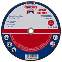 Faithfull 300mm 300 x 3.5 x 22.23mm Aluminium Oxide Cut Off Wheel for Metal FAI3003522M