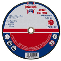 Faithfull 350mm 355 x 3.5 x 25.4mm Oxide Cut Off Wheel for Metal FAI3503525M