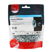 Timco Form A Washer (DIN 125) Plated Zinc M6 (500/TimBag) 6WHAZB