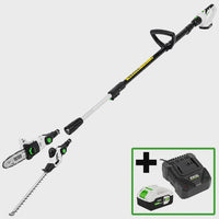 Excel 20V 2-in-1 Pole Hedge Trimmer & Chainsaw with 1 x 4.0Ah Battery, Charger