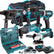 Makita 18V 6 Piece Kit with 3 x 5.0Ah Batteries Charger & Free 100 Accessory Set T4TKIT-7316