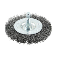 Timco 75mm Shaft Mount Wheel Brush-Crimp Lightly Removing 75SWC