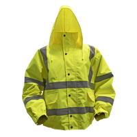 Sealey 802L Worksafe® Hi-Vis Yellow Jacket with Quilted Lining, Elasticated Waist & Cuffs Large
