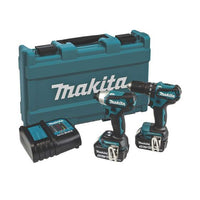 Makita DLX2221ST 18V LXT Brushless Combi & Impact Driver Twin Kit With 2 x 5.0Ah Batteries Charger In Case