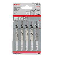 Bosch T101BR Jigsaw Blades 100mm For Wood Clean Cut Pack Of 5 - 2608630014