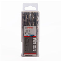 Bosch 7mm HSS-G Drill Bits for Metal 69mm Working Length (10pk) 2608595070