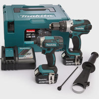 Makita DLX2145TJ 18V LXT Twin Pack (DHP458Z + DTD152Z) With 2 x 5.0Ah Battery Charger & Type 3 Case