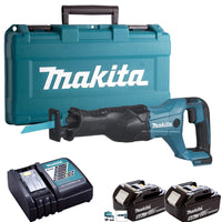 Makita DJR186Z 18V Reciprocating Sabre Saw with 2 x 5.0Ah Batteries & Charger in Case