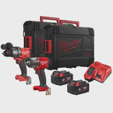 Milwaukee M18FPP2F3-502X 18V Fuel Combi Drill + Impact Wrench with 2 x 5.0Ah Battery Charger & Case 4933492641