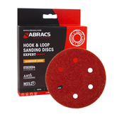 Abracs 150mm 6 Holes Hook & Loop Sanding Discs 80G Pack of 25 ABHL8150080