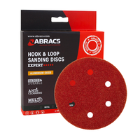 Abracs 150mm 6 Holes Hook & Loop Sanding Discs 80G Pack of 25 ABHL8150080