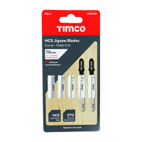 Timco T101AO Jigsaw Blades Wood Cutting HCS Blades Clean Quick Cut AHC12K