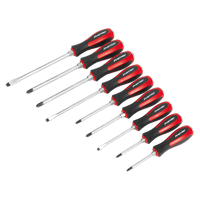 Sealey AK4934 Screwdriver Set 9 Piece Hammer-Thru