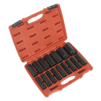 Sealey AK5816M 1/2"Sq Drive Deep Metric Impact Socket Set 16pc