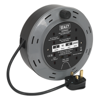 Sealey BCR10B 10m Cassette Type Cable Reel with Thermal Trip 4 x 230V