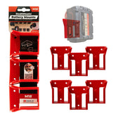 StealthMounts Milwaukee M18 Battery Mounts Pack of 6 SMT-BM-MW18-RED