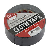 Timco 50m x 48mm Standard Cloth Tape Black Tough & strong CTBLACK