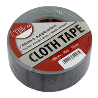 Timco 50m x 48mm Standard Cloth Tape Silver Tough & strong CTSILVER
