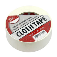 Timco 50m x 48mm Standard Cloth Tape White Tough & strong CTWHITE