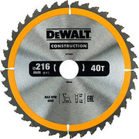 DEWALT DT1953QZ Stationary Construction Circular Saw Blade 216 x 30mm x 40T ATB/Neg