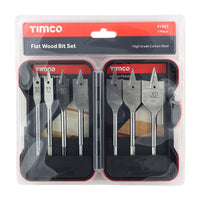 Timco 7pcs Flat Wood Bit Set Bright Finish Cleaner Holes F7SET
