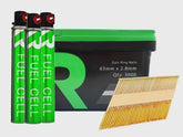 RIKA FFNR003 1st Fix Collated Nails Galv Ring 63 x 2.8mm 3000pk & 3pk Fuel Cells