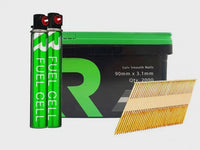 RIKA FFNR006 1st Fix Collated Nails Galv Smth 90 x 3.1mm 2000pk & 2pk Fuel Cells