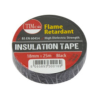 Timco 25m x 18mm PVC Insulation Tape Highly Dielectric Strength Black ITBLACK
