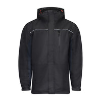 Timco Waterproof Lined Rain Jacket Front zip Adjustable Cuffs Black Extra Large LRJ1001XL
