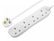 Masterplug Extension Lead 240V 4-Gang 13A White Surge Protected 2m MSTSRG4210