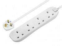 Masterplug Extension Lead 240V 4-Gang 13A White 5m MSTBFG5
