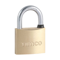 Timco 40mm Brass Padlock Double locking brass cylinder P40
