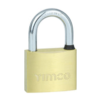 Timco 50mm Brass Padlock Double locking brass cylinder P50