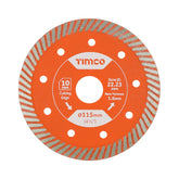 Timco 115mm Premium Tile & Ceramic Diamond Blade Thin Turbo TP115222