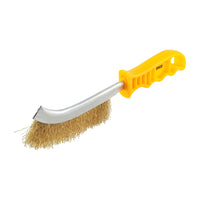 Timco 255mm High Density Brass Wire Hand Brush Yellow YWHB