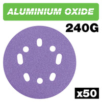 Trend Aluminium Oxide Random Orbital Sanding Disc 240 Grit 125mm 50pc AB/125/240A/B