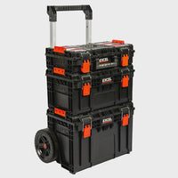 Excel Modular Tool Box Heavy Duty Mobile Storage 3 Piece Set with Wheels