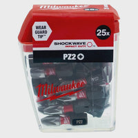 Milwaukee Shockwave CD PZ2 25mm Screwdriver Bits 25pc Pack 4932472041