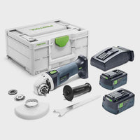 Festool AGC 18-125 5,0 EBI-Plus GB Cordless Angle Grinder With 2 x 5.0Ah Batteries, Charger In Case - 577701