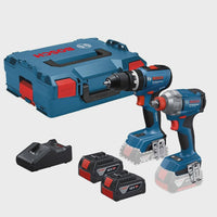 Bosch Professional GDX 18V-285 Impact Driver & GSB 18V-65 Combi Drill Twin Kit Inc. 2x 4.0Ah Batteries 0615A5008E