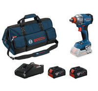 Bosch GDX 18V-285 Professional Cordless Impact Wrench With 2 x 4.0Ah Batteries, Charger, 20 Pieces Screwdriving Bit Set & Tool Bag 0615V00060