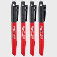 Milwaukee INKZALL Markers Black 4 Pieces Set 4932480551