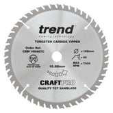 TREND 165MM X 20MM X 48T WOOD CRAFT CIRCULAR SAW BLADE CSB/16548B